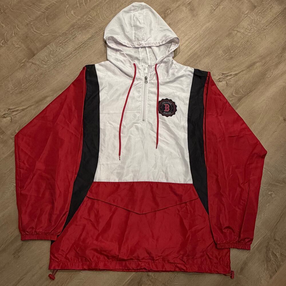 Boston Red Sox College Series Harvard University Windbreaker Mens Large L Jacket
